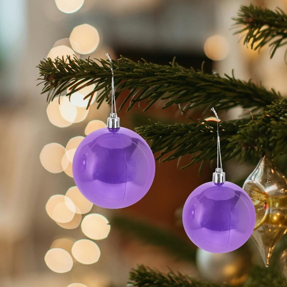Raindrops Purple Christmas Ornaments Set of 37 Pieces Plastic Holiday Decorations for RV Violet