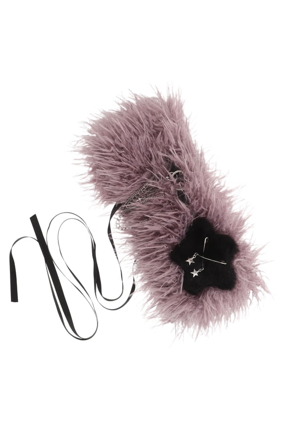 Purple Fashion Ear Warmer Headband Soft Fuzzy Hair Accessory for Home Use