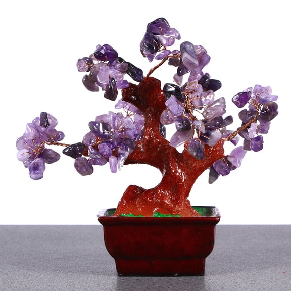 Raindrops Purple Plastic Crystal Flowers Arrangement for Home Decoration and 6 Inches