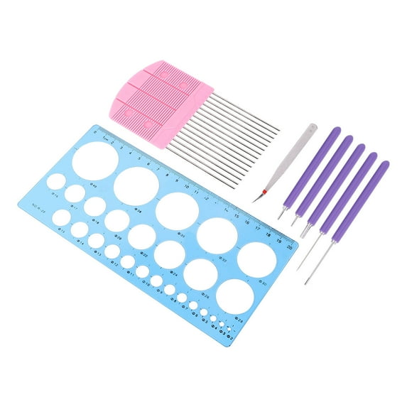 Raindrops Quilling Paper Set with Stainless Steel Tools and Plastic Pen for DIY Craft Projects Assorted Color