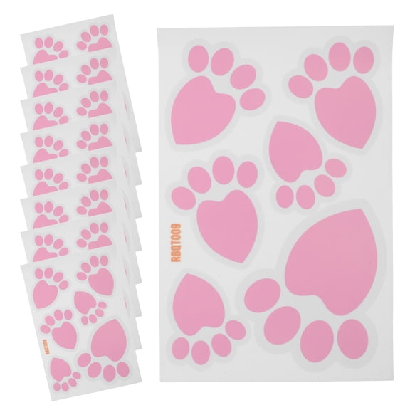 Raindrops Easter Bunny Paw Print PVC Stickers and Decals for Walls and Floors - Easy to Apply and Remove, Decorative Home Decals