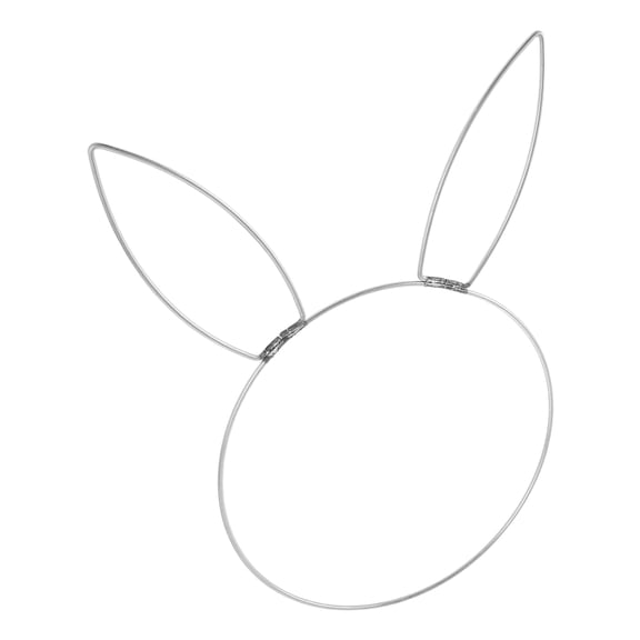 Raindrops Rabbit Head Iron Circle Metal Wreath Rabbit Head Round Ornament Bunny Head Circle Ring Easter Bunny Head Iron Ring Rabbit Head