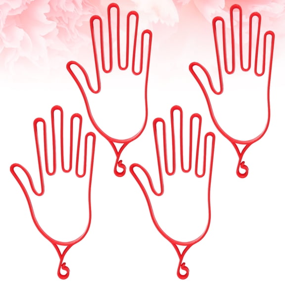 CRILSTYLEO Glove Storage Rack Glove Hanger Plastic Red 4pcs