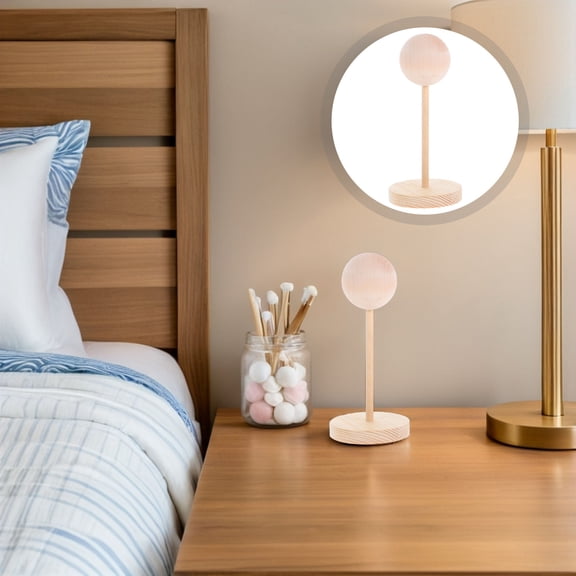 Raindrops Space Saving Wooden Wig Holder for Professional Photography Khaki 1Set