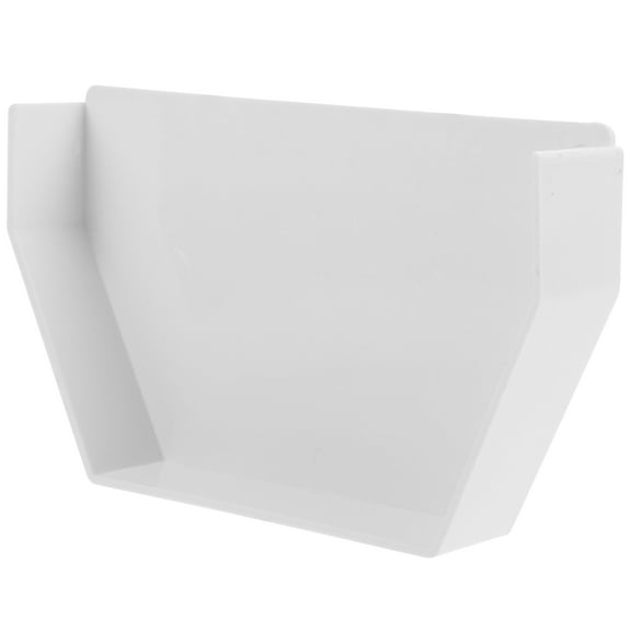 Raindrops Downspout End Cap Seamless Appearance PVC Gutter End White 1Set