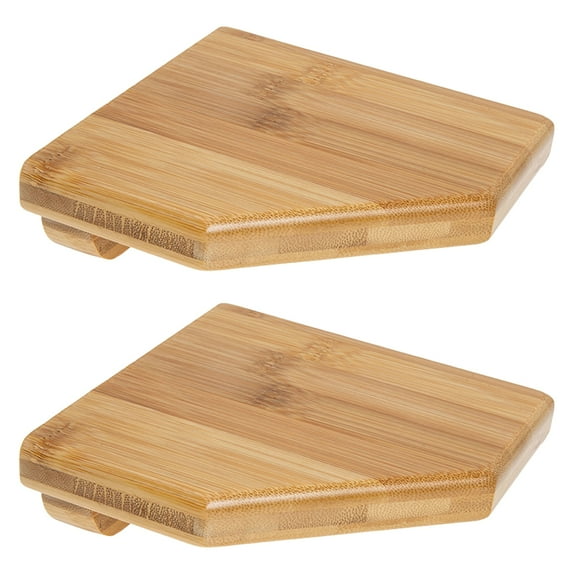 LABRIMP Bamboo Corner Shelf Triangular Shape 2Set 5.5x5.5x1.6in