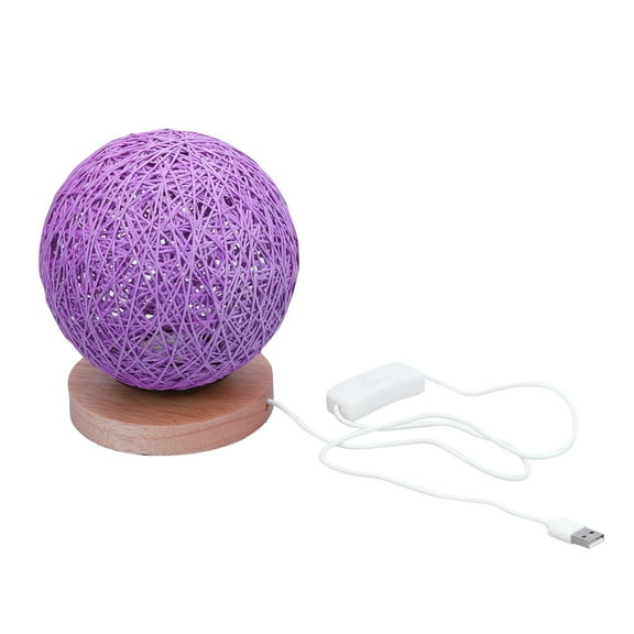 Raindrops Rattan Lamp Purple LED Night Light Moon Shaped Living Room