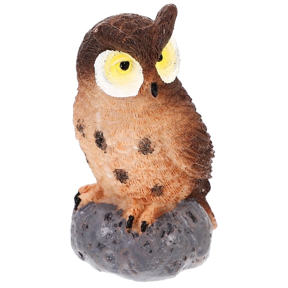 CRILSTYLEO Coffee Colored Resin Owl Statue Lifelike Home and Garden Accent