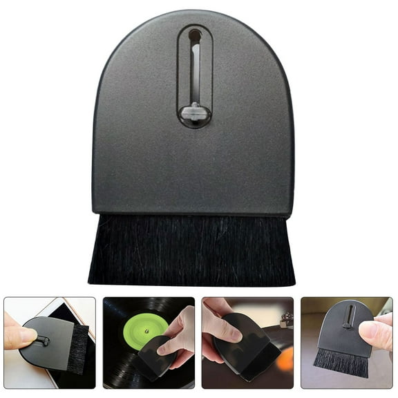 Raindrops Vinyl Record Vinyl Cleaning Brush Easy to Clean Brush 7.5x5.5cm Black