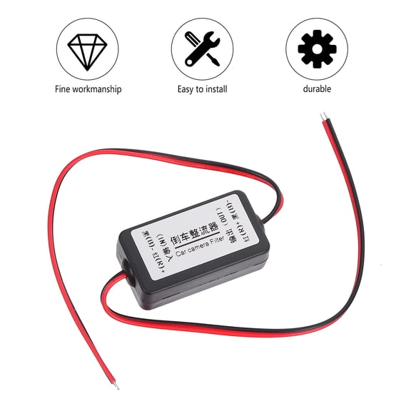 Raindrops Rectangular Stabilized Power Supply Car Rear View Rectifier Black ABS 1Pcs