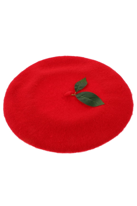 Red Acrylic Fiber Berry-Themed Women's Beanie Hat - Comfortable, Stylish Cap for Everyday Wear 70100 Characters
