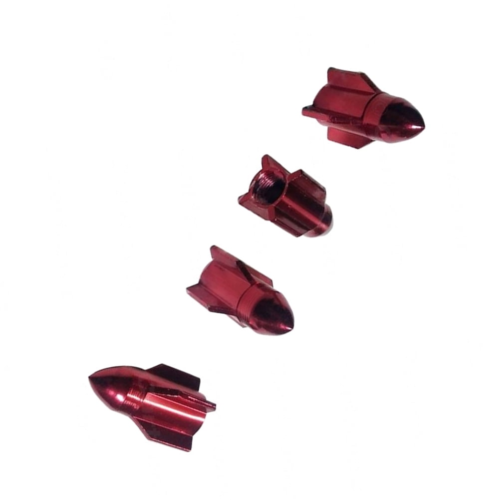 Raindrops Red Aluminum Tire Caps for Car rims 16x10x10mm Gas Leak Proof ...