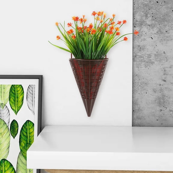 FOMIYES Faux Hanging Plants Indoor Plastic Red 1Pack Home Decor