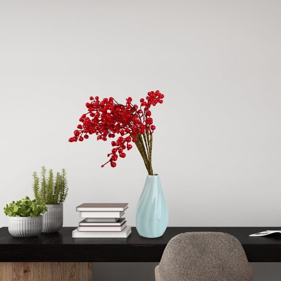 Raindrops Red Artificial Pip Berry Stems for DIY Crafts Decor Perfect for Weddings and Christmas Tree Decorations 30.00 Inches