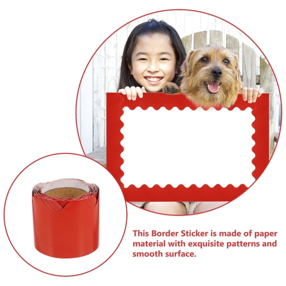 Raindrops Red Decorative Bulletin Board Border Trim for Classroom Walls, Kids' Room Decoration, and Craft Paper Projects