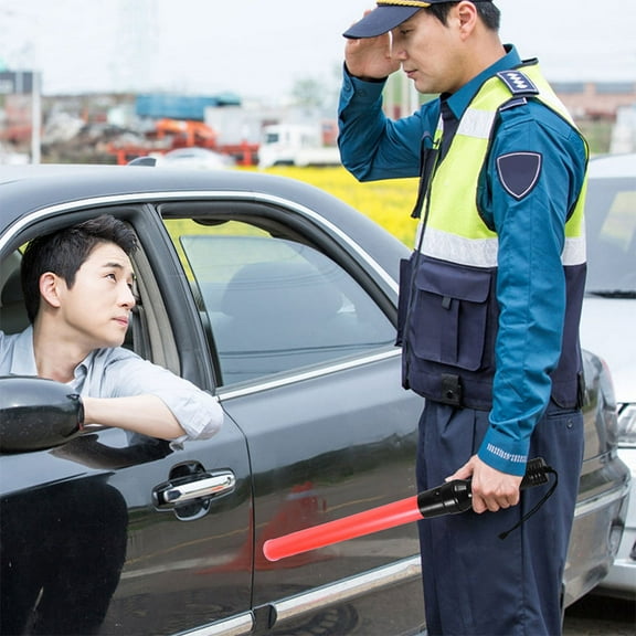 Raindrops High Brightness Red LED Traffic Wand for Car Safety and Management 43 cm Waterproof Design