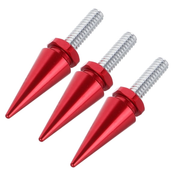 Raindrops Red Metal Round Decorative Screws 3Pcs for Motorcycle Windshield Fastening Parts
