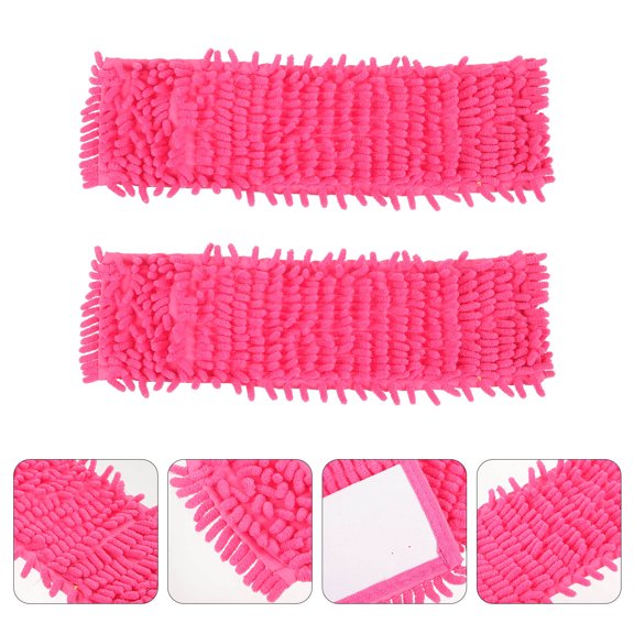 Raindrops Red Mop Head Replacement for Home and Window Cleaning 2Pcs 15.7x4.7x0.4in