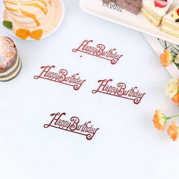 Raindrops Red Plastic Cake Toppers for Birthday Cake Decoration, 100 Pieces Party Supplies to Create Festive Atmosphere