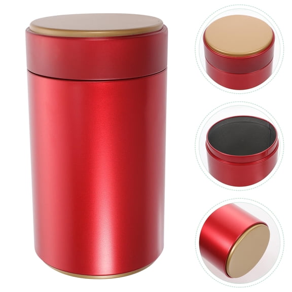 Raindrops Red Tinplate Can for Home Use Sealed Storage Container Protects Contents Keeps Dry and Fresh Compact Size 160ml