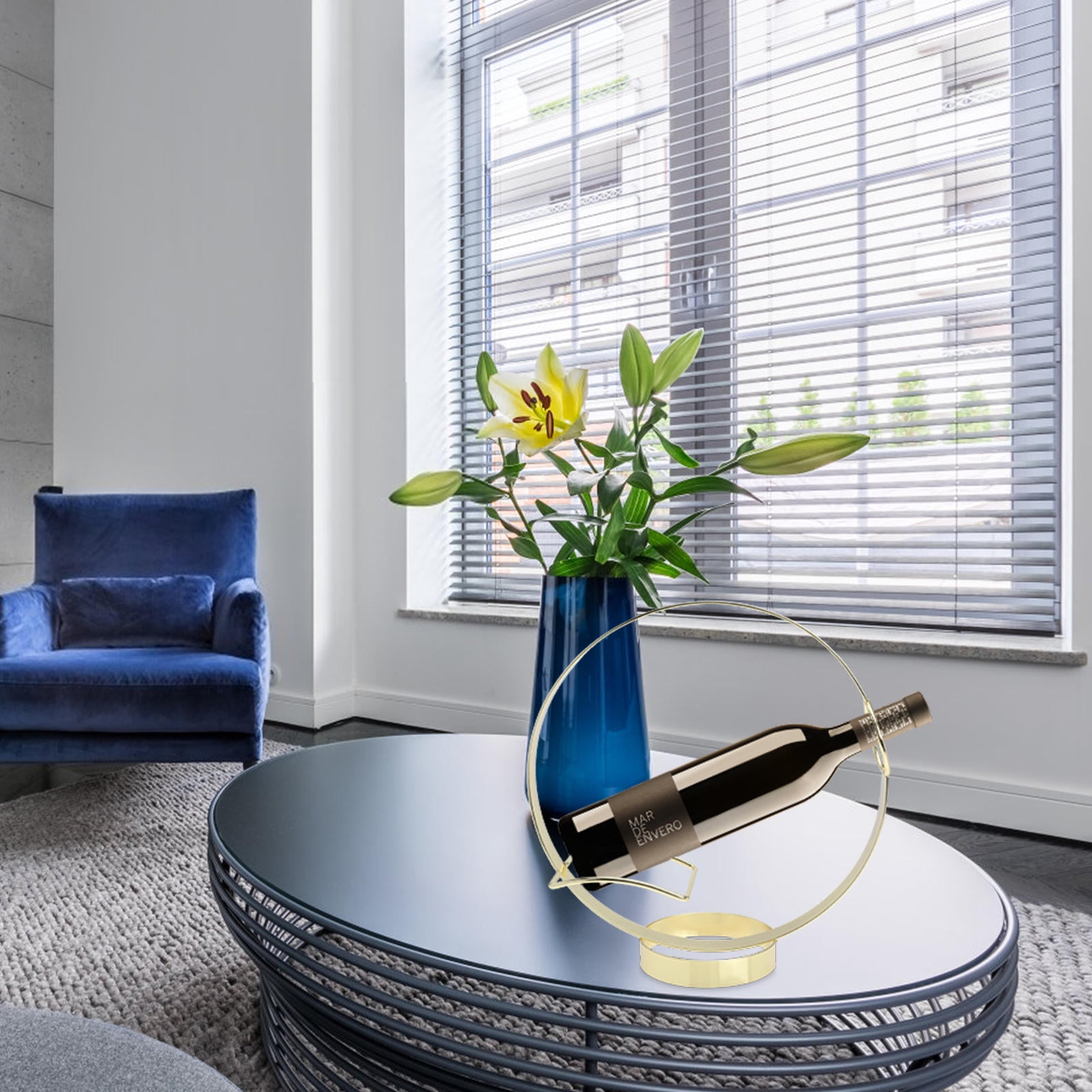 Rosendahl Stainless Steel Bottle Holder - Wine Cooler, 23cm Tall, 12cm Diameter, Nylon Lining, Elegant Table Decor