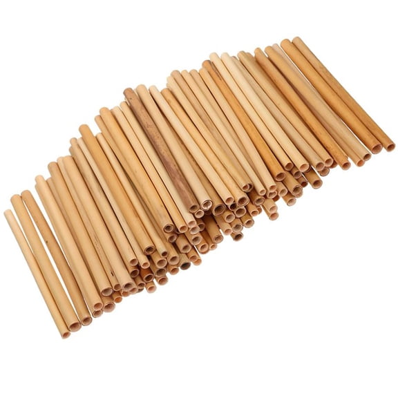 Raindrops 50Pack Large Drinking Straw Natural Reed Light Brown for Bars