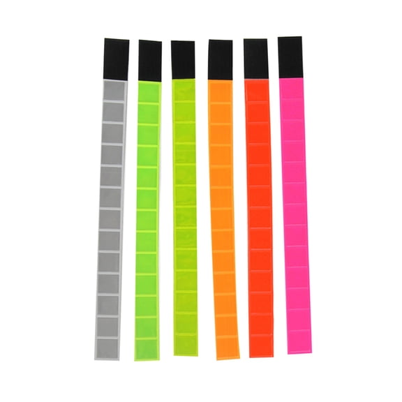Raindrops Reflective Cycling Leg Straps 6-Pack 375x30mm Glow-in-the-Dark Safety Bands for Campers and Outdoor Activities