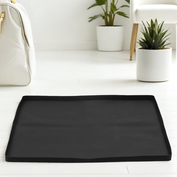 FOMIYES Black Silicone Protective Mat for Washing Machines Refrigerator Drip Spill Guard