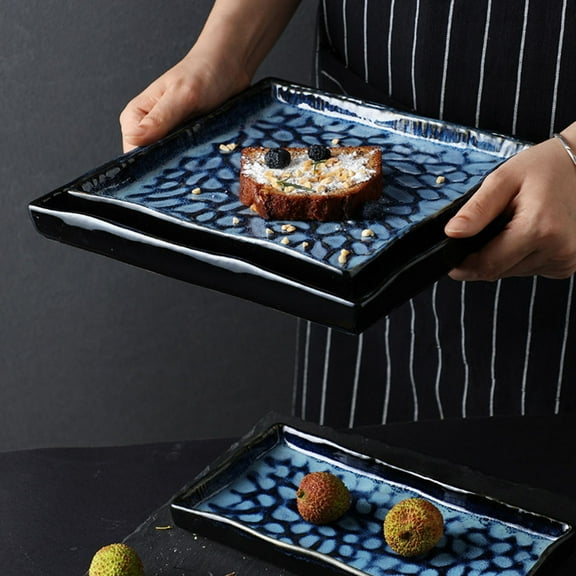 Raindrops  Relief Rectangular Plate Serving Dish Catering Platters Sushi