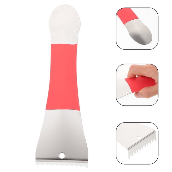 Raindrops Stainless Steel Fish Scale Brush Easy-to-Use Cleaning Tool Silver