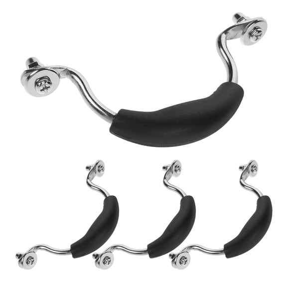 FOMIYES 4-Pack Replacement Pot Lid Handle Knobs, Black Plastic with Stainless Steel, Kitchen Accessories