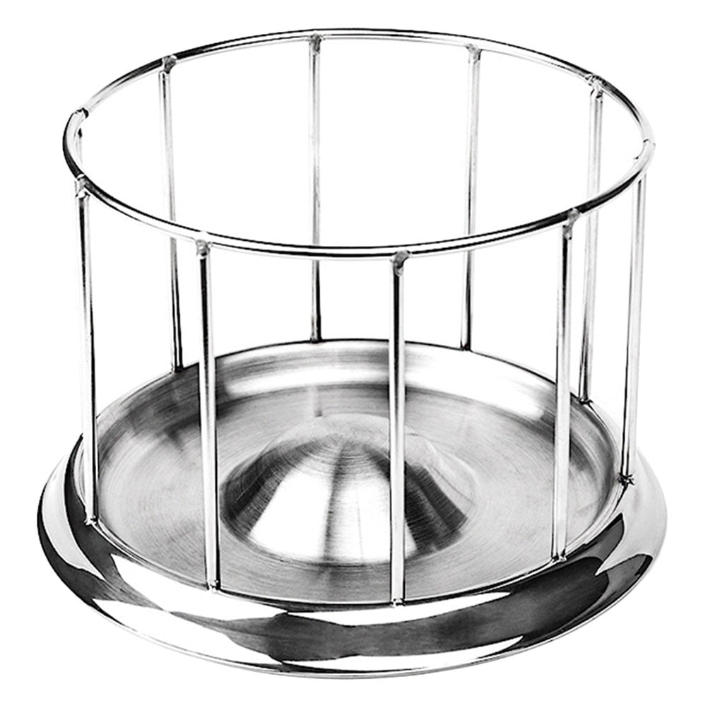 Raindrops Reptile Food Dispenser Stainless Steel Pet Feeder Tank for Turtles Silver