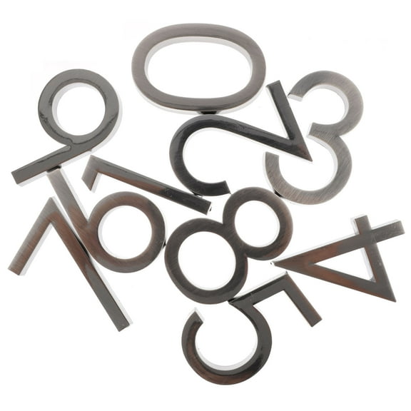 Raindrops Resin 3D House Number Sign with Arc Design and Metal Plating for Home Use Assorted Color