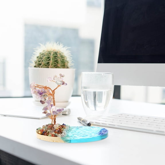 Raindrops Resin Miniatures Figurines Indoor Decoration Purple 1Pack