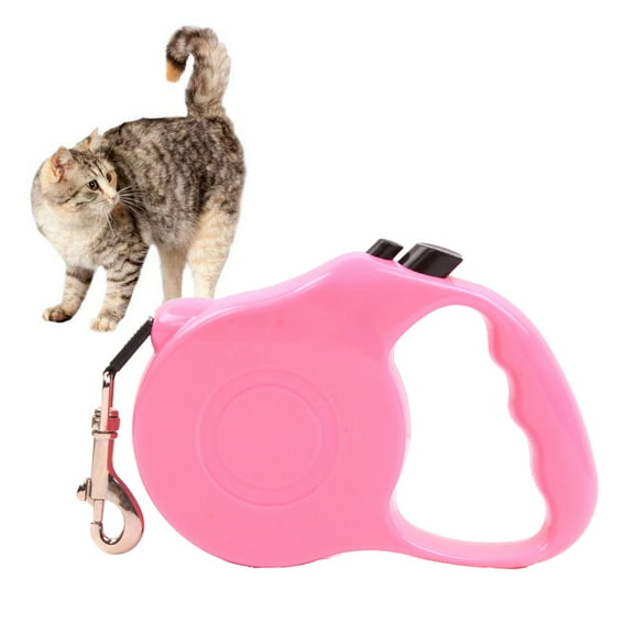 Raindrops Retractable Dog Leash for Pets Ergonomic Design Convenient Pause Lock Button Pink 3 Meters