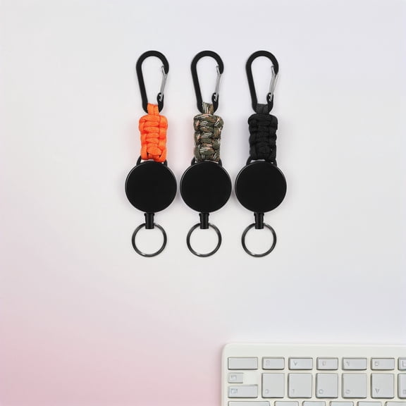 FOMIYES 4Pcs Lightweight Retractable Keychain Carabiner for Camping and Keys