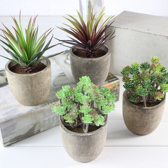 Raindrops Retro Artificial Plants for Decor Use Vivid and Realistic Mini Fake Plants in Assorted Colors 2 Pcs