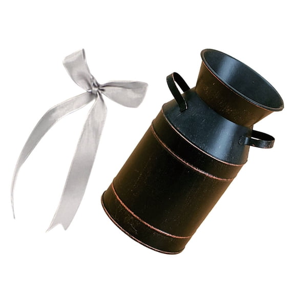 Raindrops  Retro Flower Bucket Black Vase Container Practical Pot