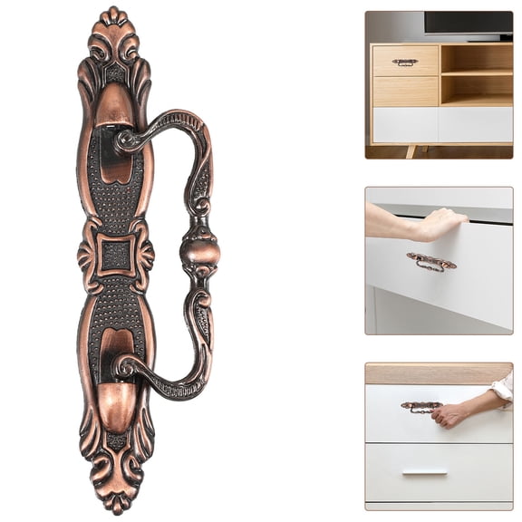 Raindrops Dresser Drawer Pull Zinc Alloy Dark Red Retro Style Furniture Pull 1Pack