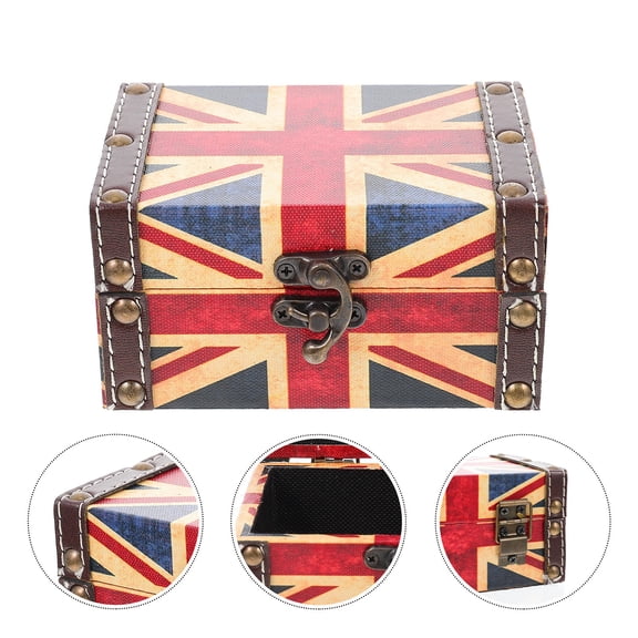 Raindrops Retro Style Treasure Box for Storage in Bedroom or Living Room Multi Color PU and Zinc Alloy 7.5 x 5.5 Inches