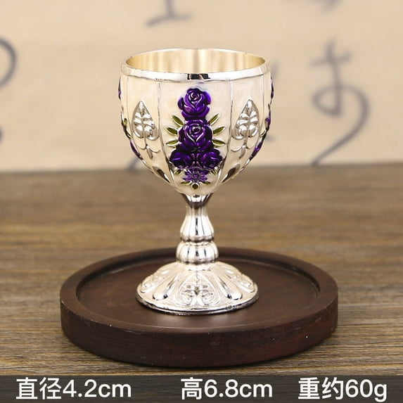 Raindrops Retro Style Wine Cup European Metal Wine Goblet Mini Cup For Decorative Cup Vintage Metal Cup Creative Wine Cup
