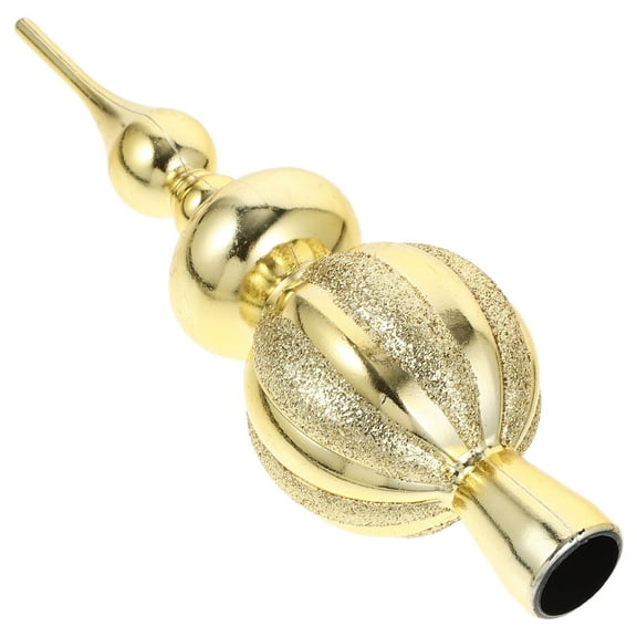 Raindrops Retro Tree Topper Ornament 1Set 9.04X2.63X2.63in Golden Plastic For Christmas Tree And Festival Parties