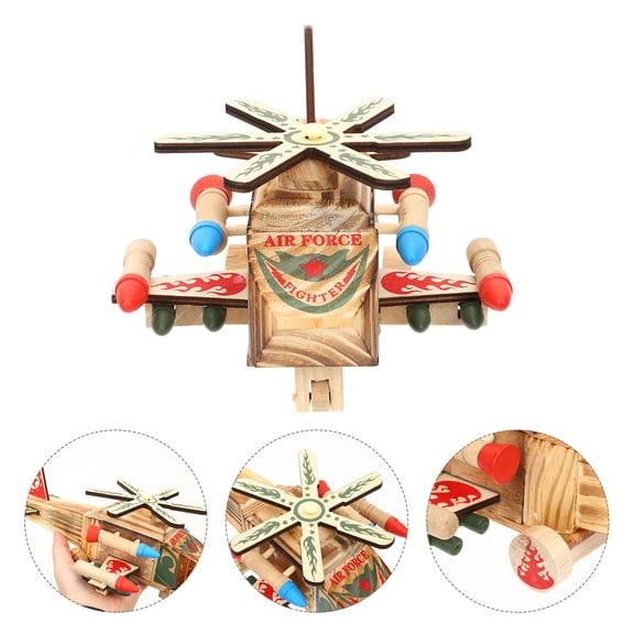 Raindrops Retro Wood Plane Model for Display with Wood Material and Realistic Design 6.5 Inches