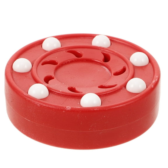 Raindrops Red Plastic Training Hockey Puck ABS Material for Ice and Roller Hockey Practice and Skill Development