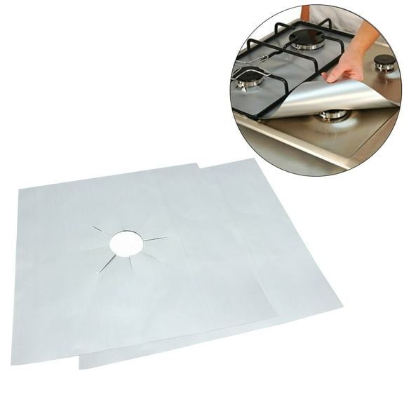 Raindrops Reusable NonStick Oven Liner for Gas Hob Protector Sheets Suitable for Kitchen Use Silver 2 Pieces