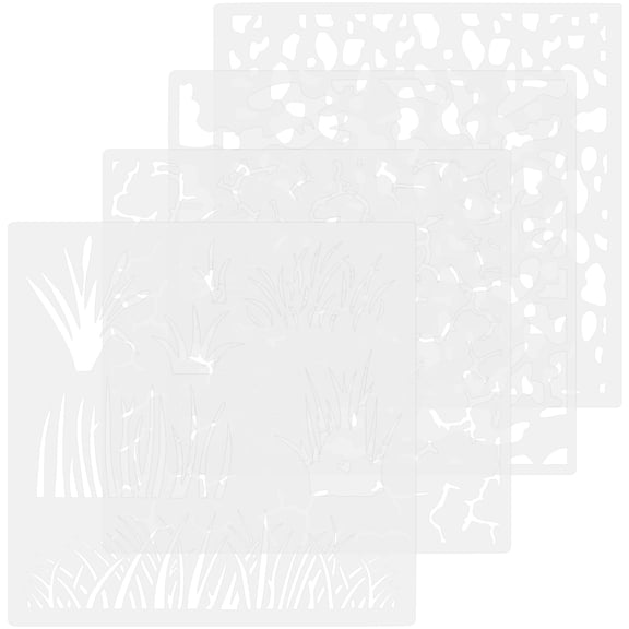 Raindrops Reusable PET Drawing Stencils for DIY Crafts and Home Decor Projects in White 4 Pieces