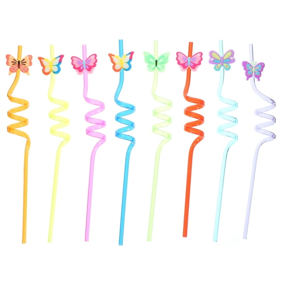 Raindrops Reusable PET Drinking Straws for Home Use, Set of 8 Assorted -