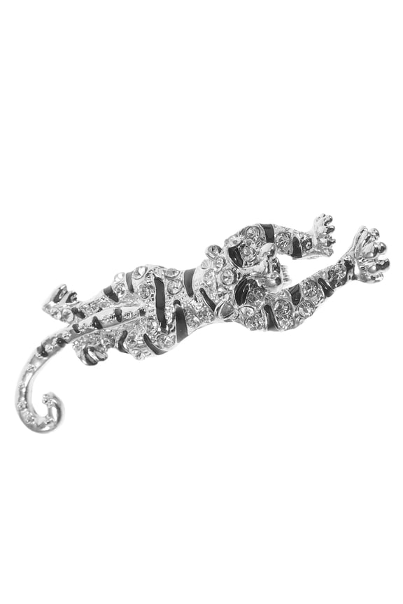 Zinc Alloy Leopard Brooch Rhinestone Animal Pin for Fashionable Clothes
