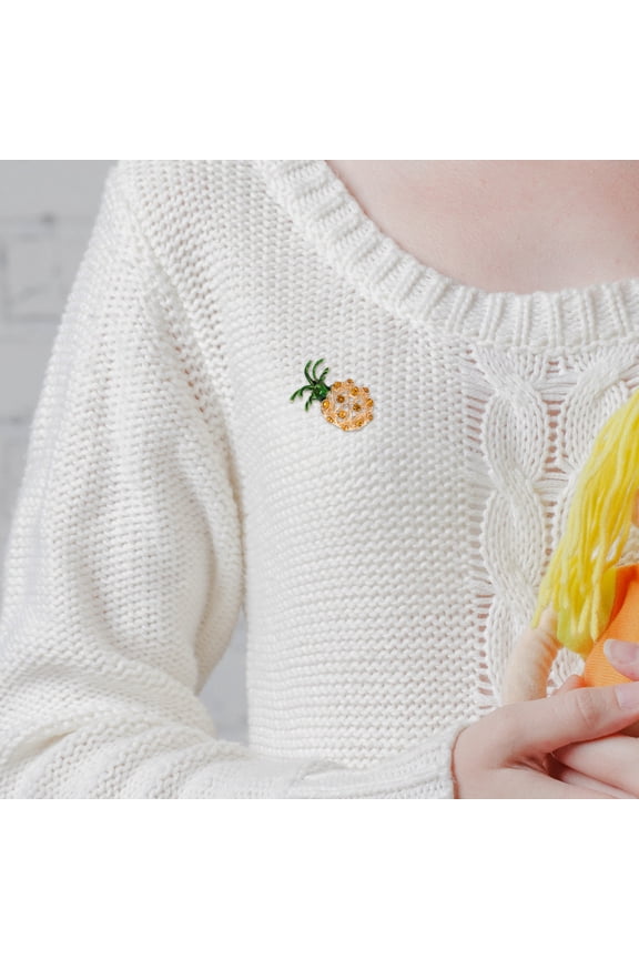 Crystal Pineapple Brooch Pin with Enamel Finish for Shawls Backpacks and Bags