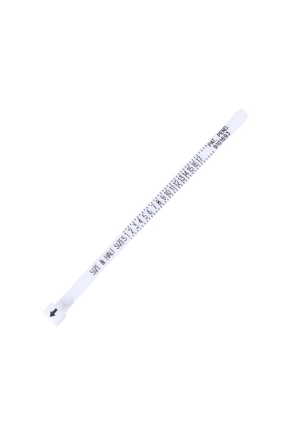 Ring 1Set Belt Like Shape White Plastic Ring Measurer for Partner Ring Size Measurement